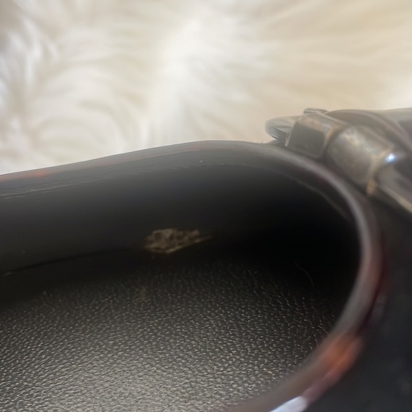 Stuart Weitzman wedge flat brown marble patent and black suede vintage Sz 9M - Picture 6 of 15